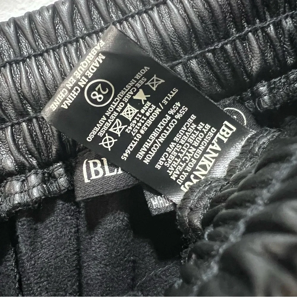 BLANK NYC Black Drawstring Faux Leather Joggers Size 28 - Picture 10 of 16